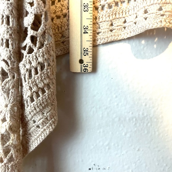 Sundance Catalog Tan Crocheted “Fosette Cardigan” Size X-Small Oversized - Picture 8 of 8